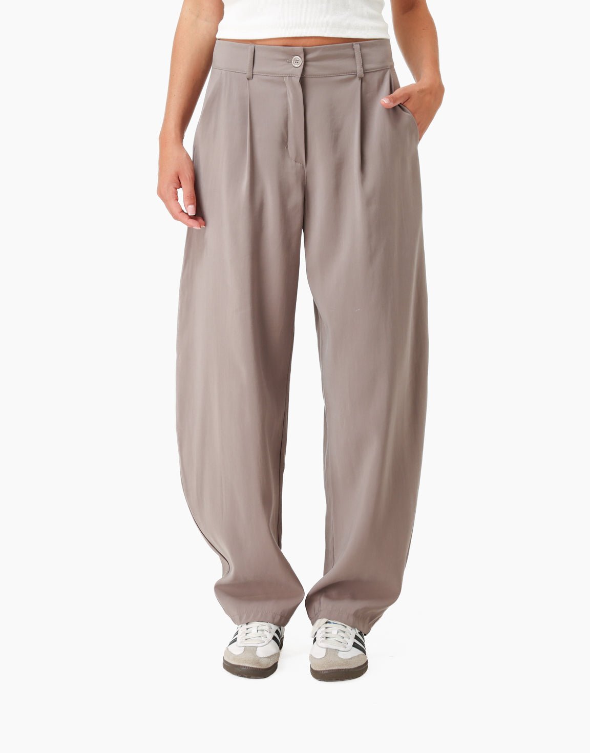 Taupe Luchtige Ballon - Pantalon - Olivia & Kate