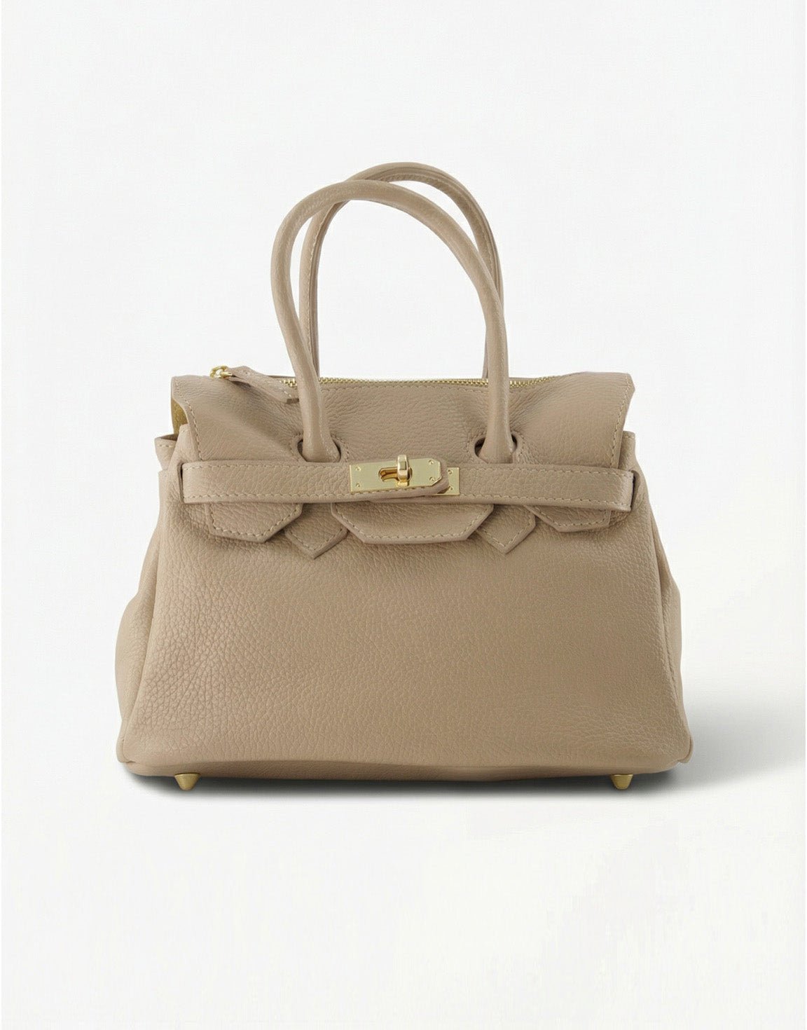 Taupe Middel Gouden Details - Tas - Olivia & Kate