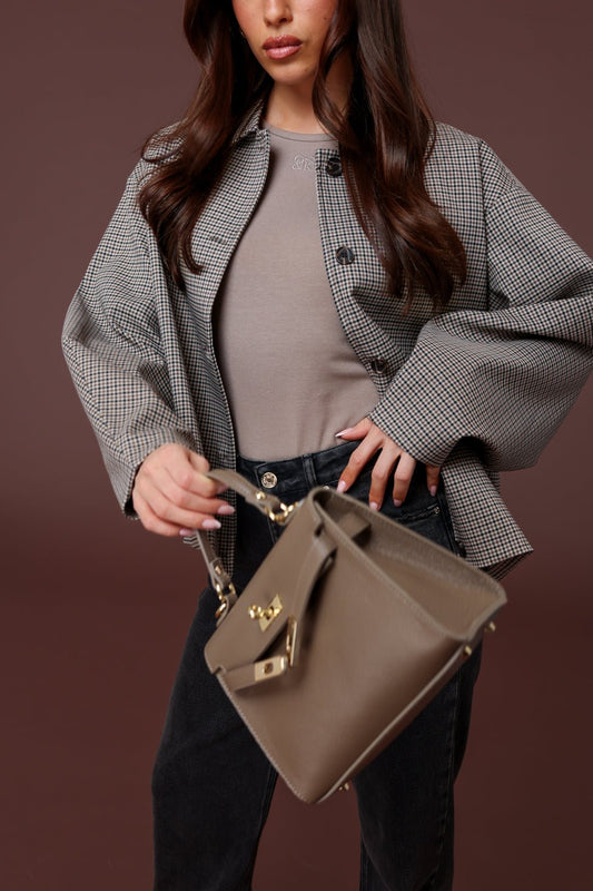 Taupe O&K Basic SS - Top - Olivia & Kate