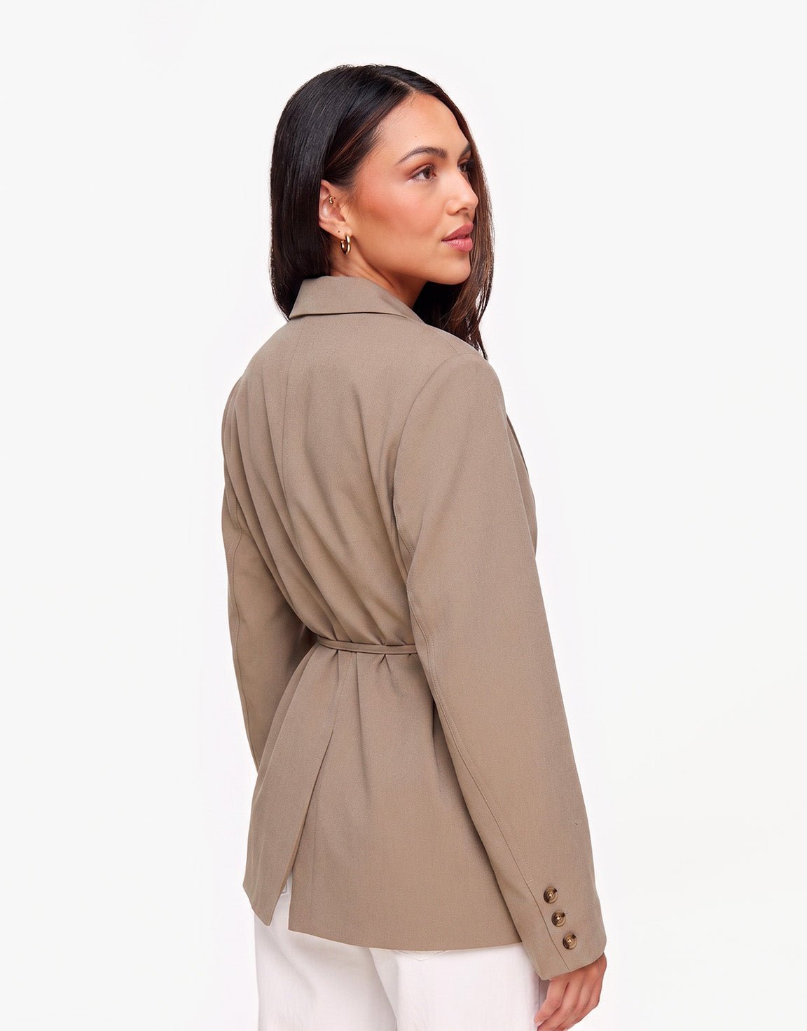 Taupe Oversized Wikkel - Blazer - Olivia & Kate