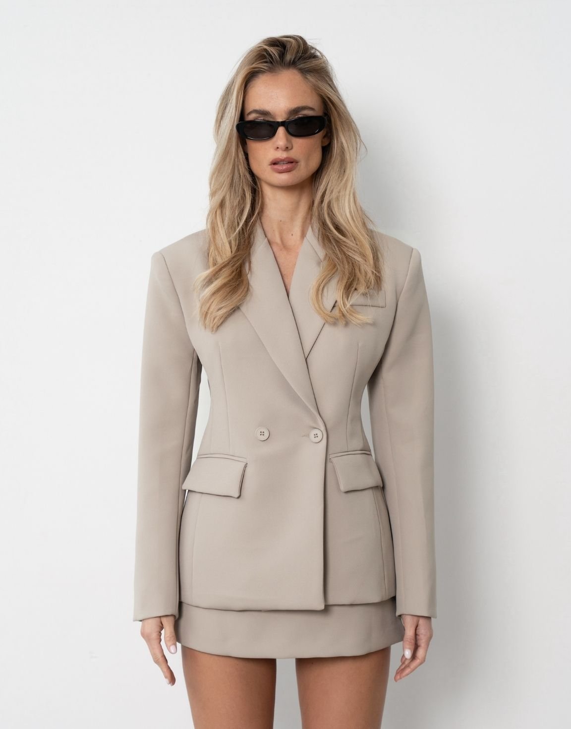 Taupe Premium Detail - Blazer - Olivia & Kate