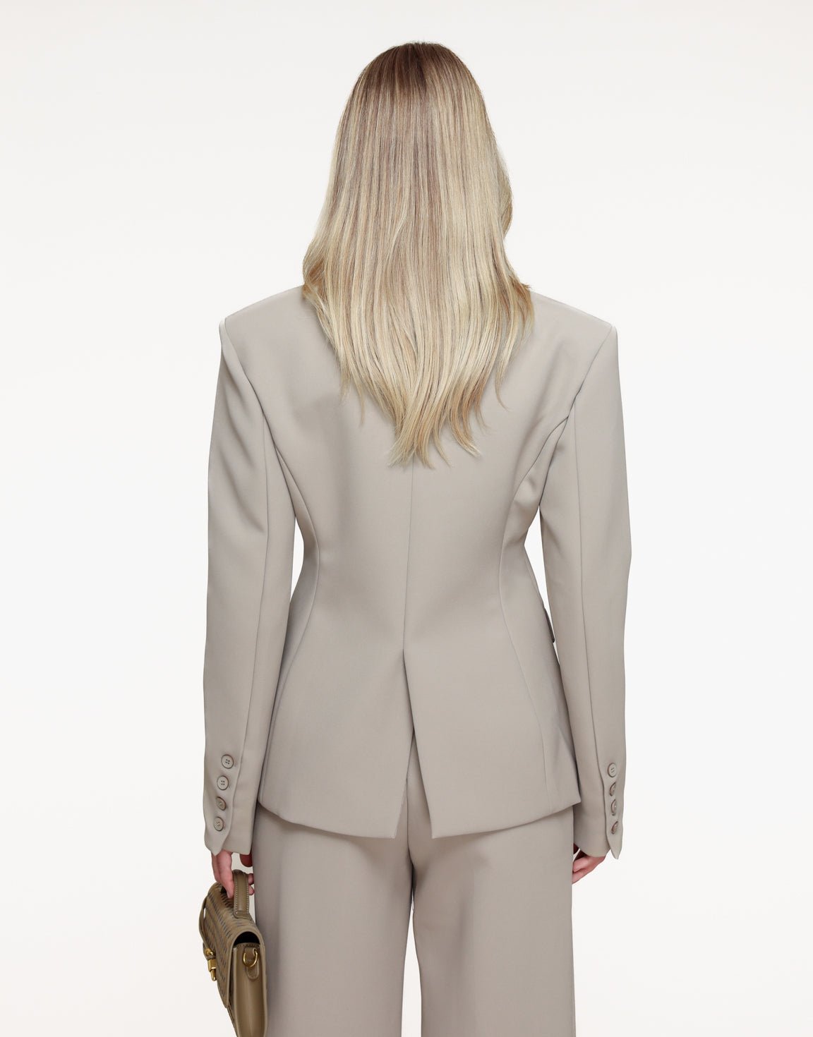 Taupe Premium Detail Blazer - Set - Olivia & Kate