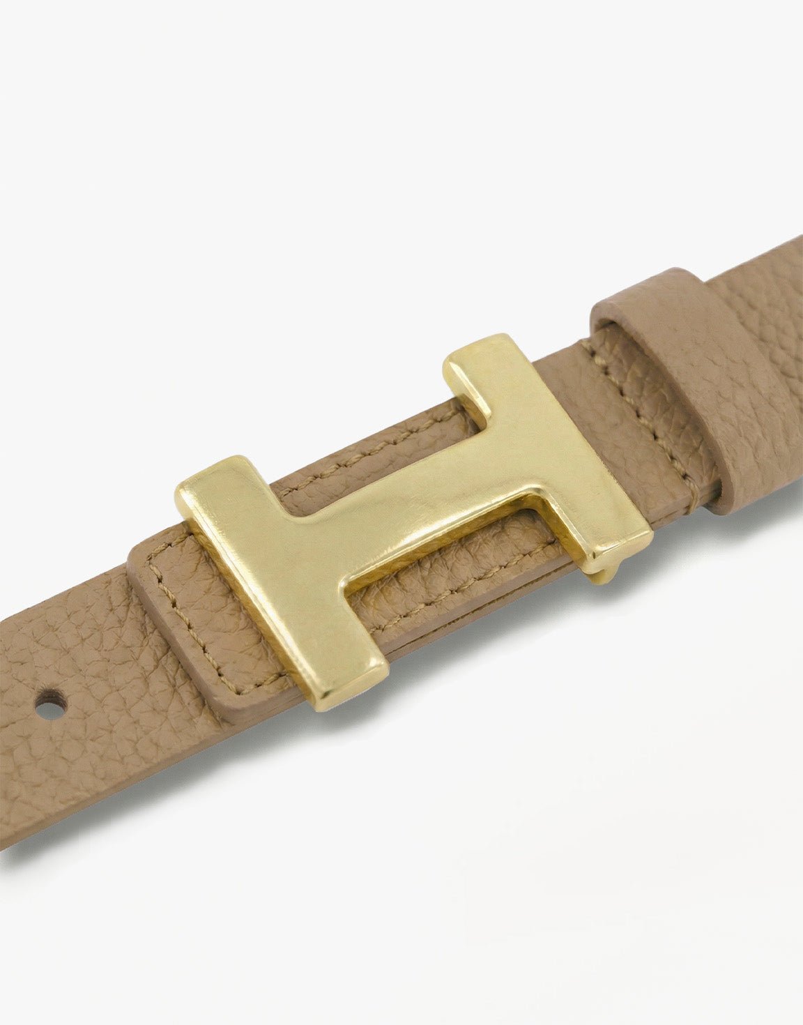 Taupe Smalle H - gesp - Riem - Olivia & Kate