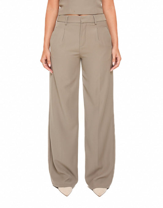 Taupe STUDIO Wijde - Pantalon - Olivia & Kate