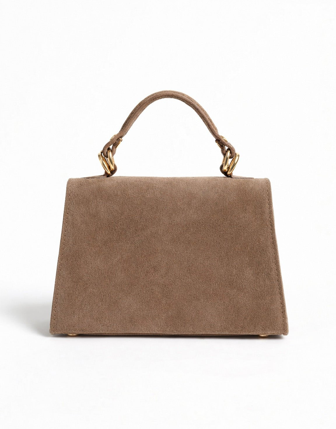 Taupe Suede Gouden Detail - Tas - Olivia & Kate