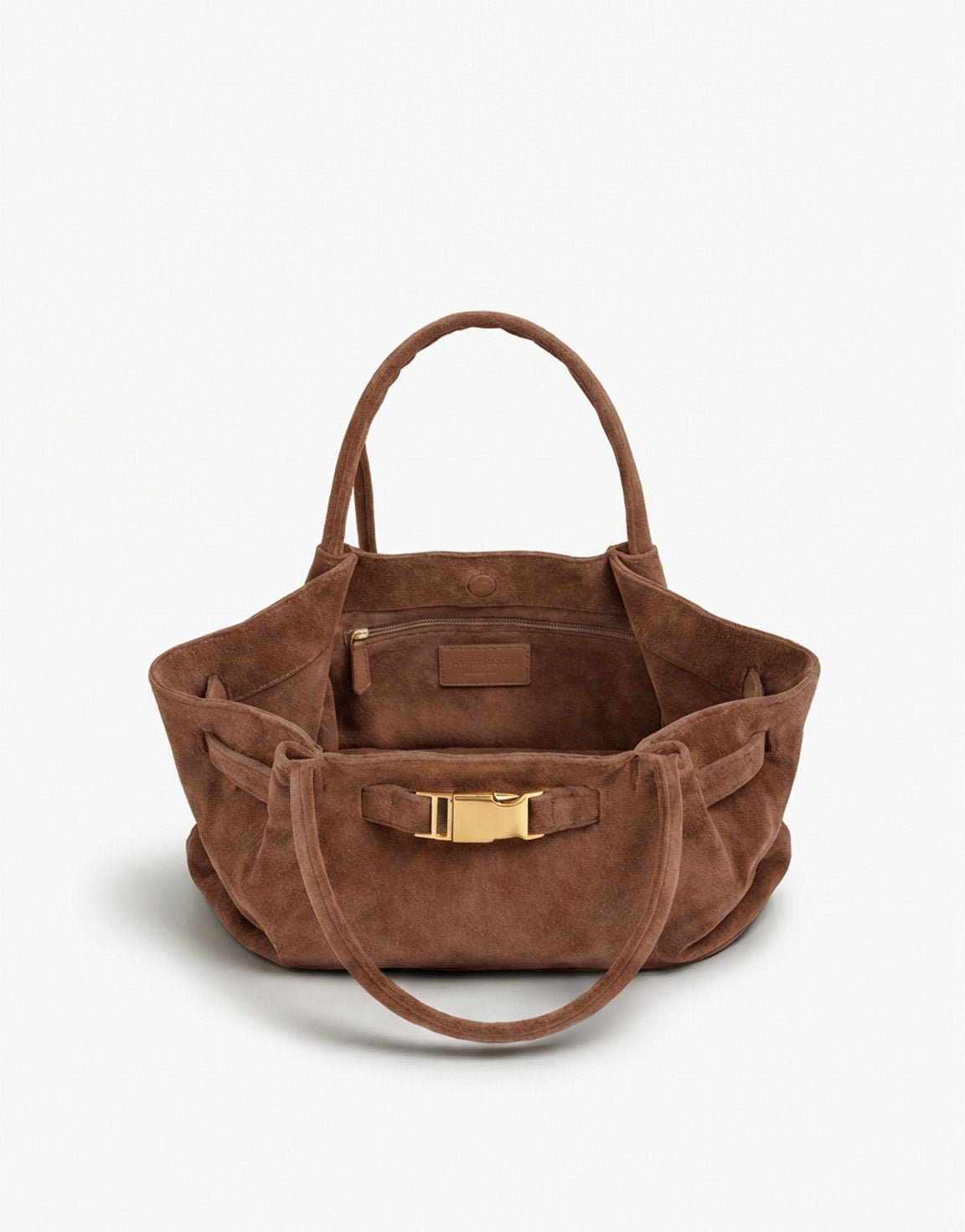 Taupe Suede Shopper - Bag - Olivia & Kate