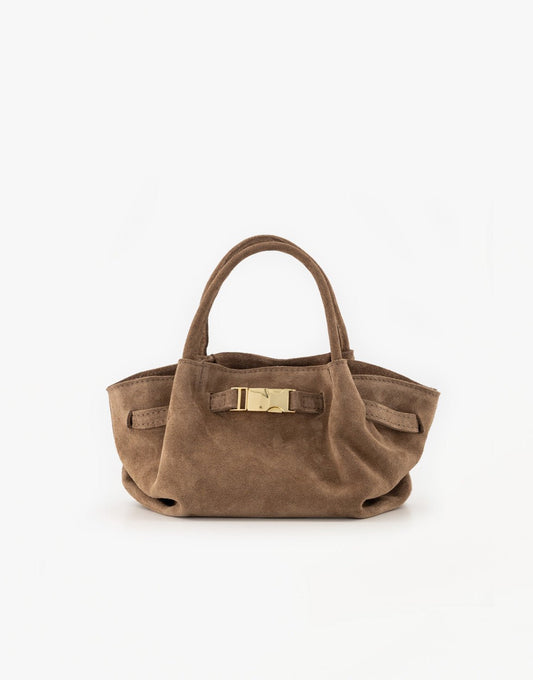 Taupe Suede Shopper - Tas - Olivia & Kate