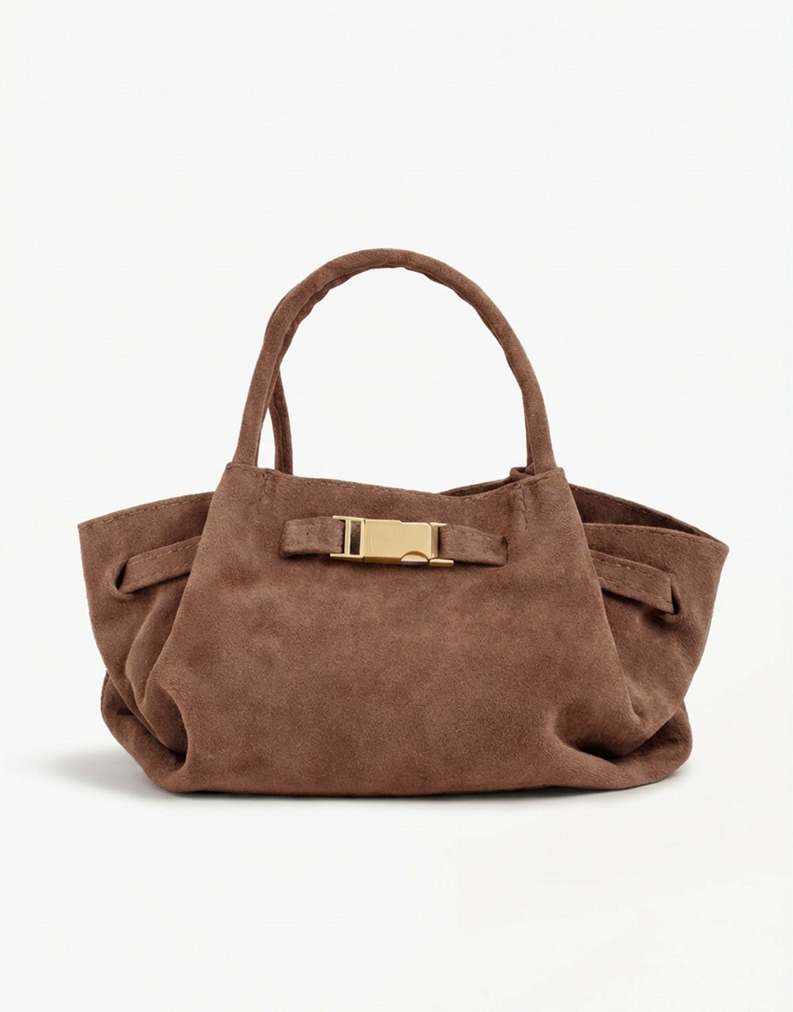 Taupe Suede Shopper - Bag - Olivia & Kate