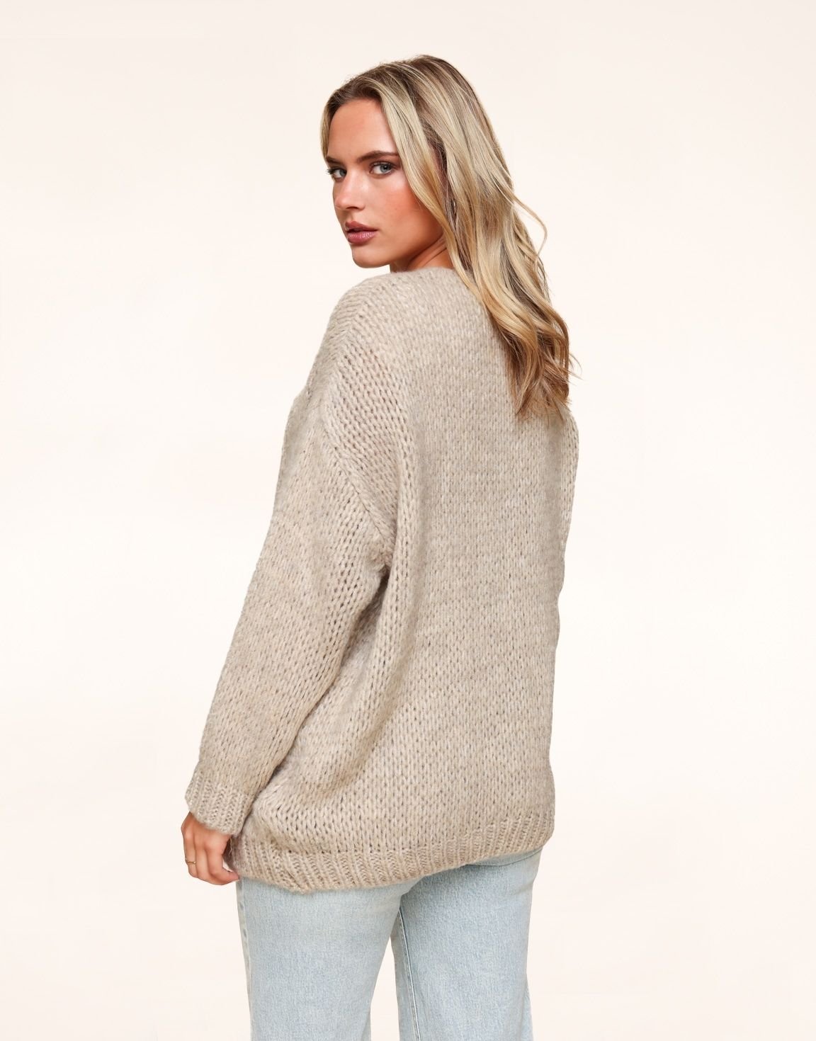 Taupe Wollen - Vest - Olivia & Kate