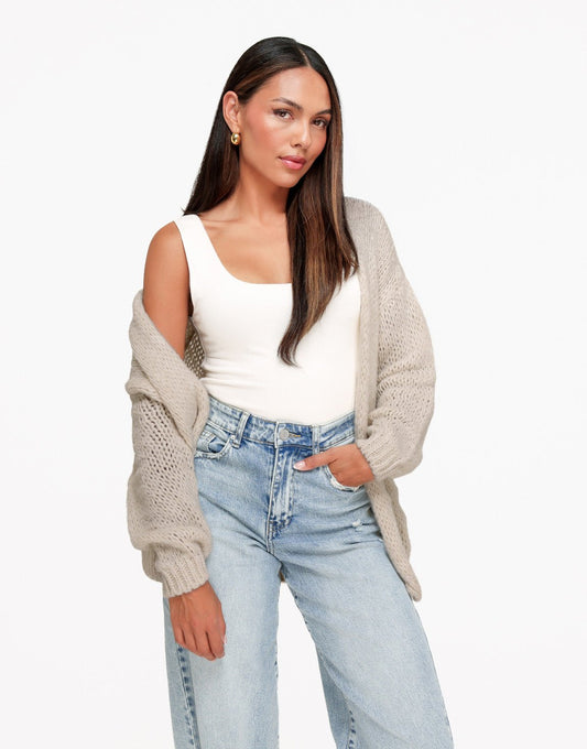 Taupe Wollen - Vest - Olivia & Kate