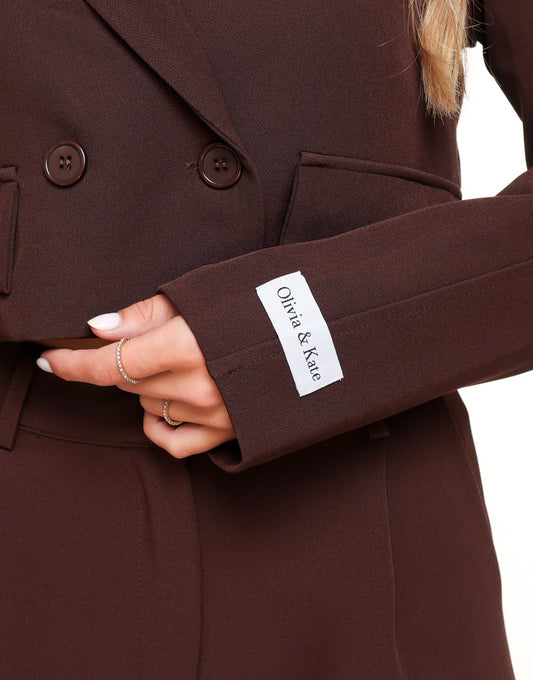Warm Bruine F/W Edit Cropped LS - Blazer - Olivia & Kate