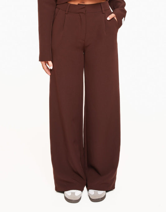 Warm Bruine F/W Edit Hoge Taille - Pantalon - Olivia & Kate