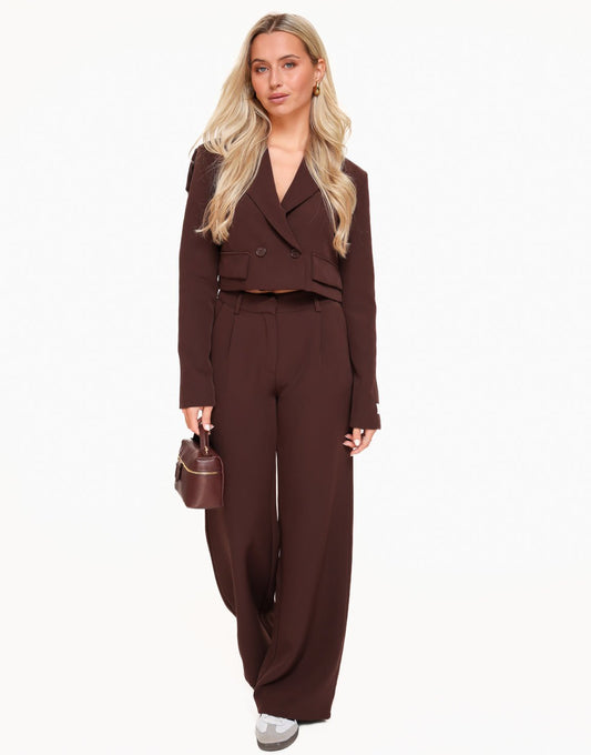 Warm Bruine F/W Edit Hoge Taille - Pantalon - Olivia & Kate