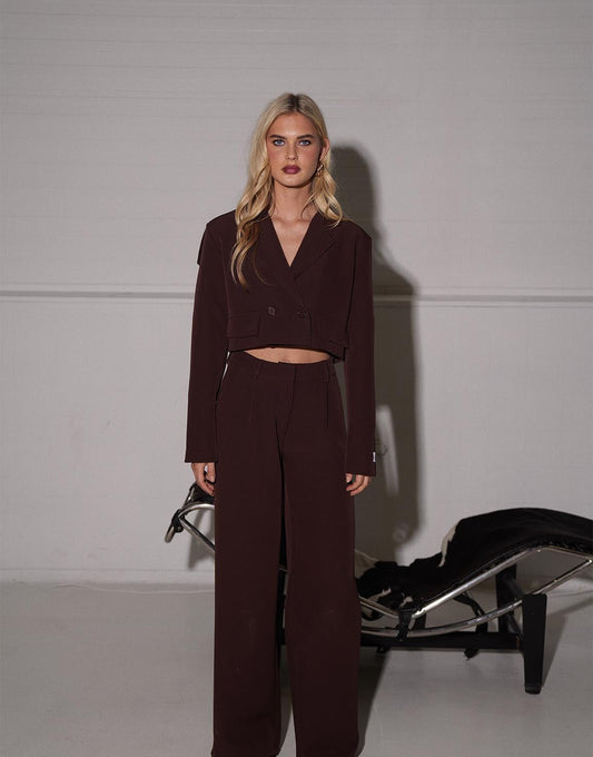 Warm Bruine F/W Edit Hoge Taille - Pantalon - Olivia & Kate