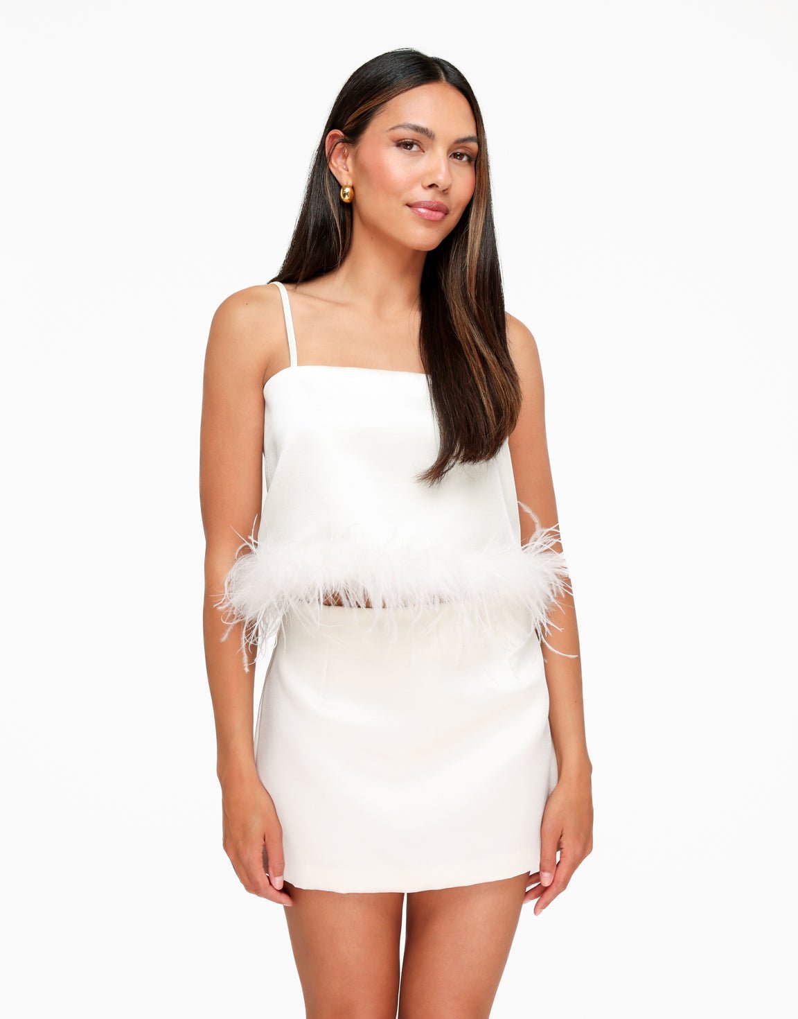 Witte Bandeau Veren - Top - Olivia & Kate