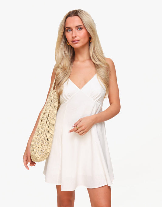 Witte Basic Linnen - Jurk - Olivia & Kate