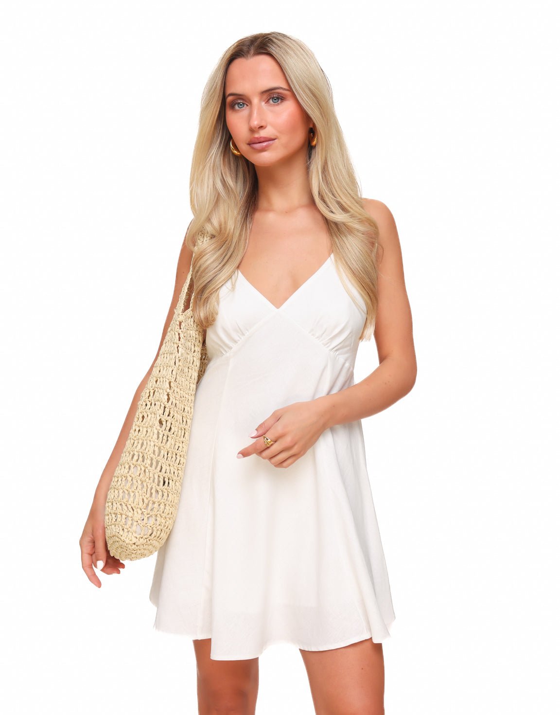 Witte Basic Linnen - Jurk - Olivia & Kate