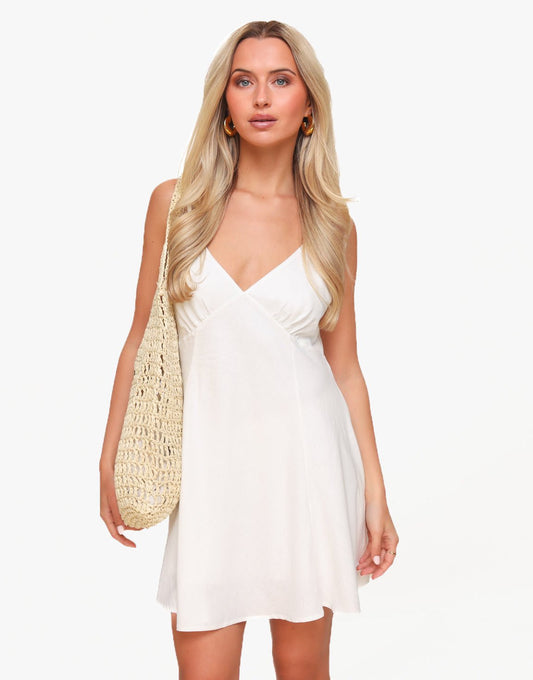 Witte Basic Linnen - Jurk - Olivia & Kate