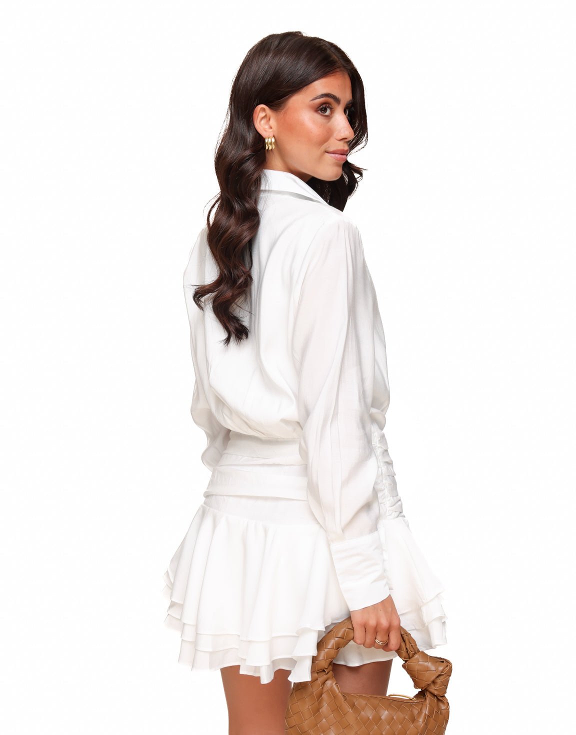 Witte Blouse Met Rok Detail - Jurk - Olivia & Kate