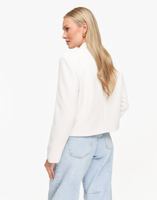 Witte Cropped - Blazer - Olivia & Kate