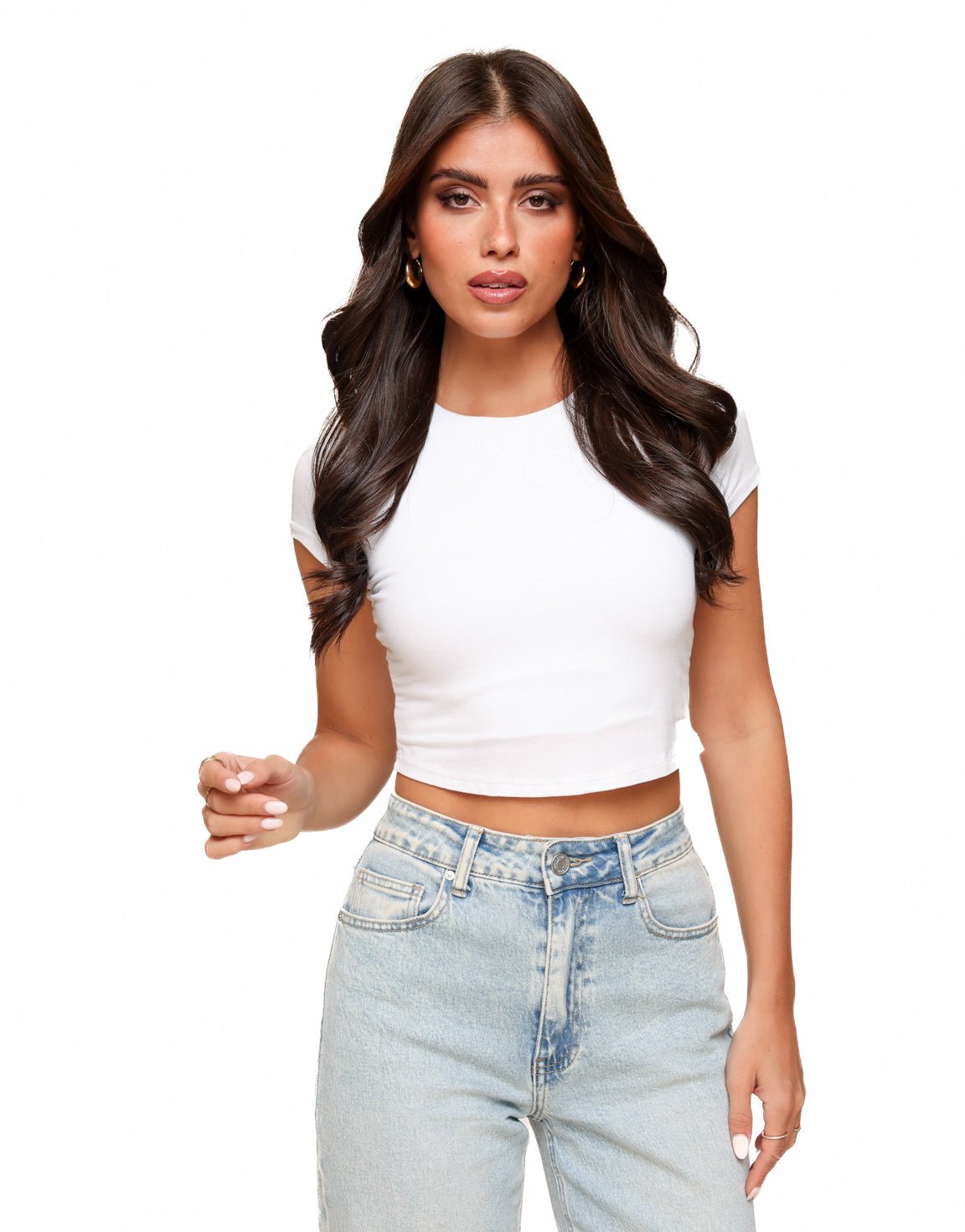 Witte Cropped SS - Top - Olivia & Kate