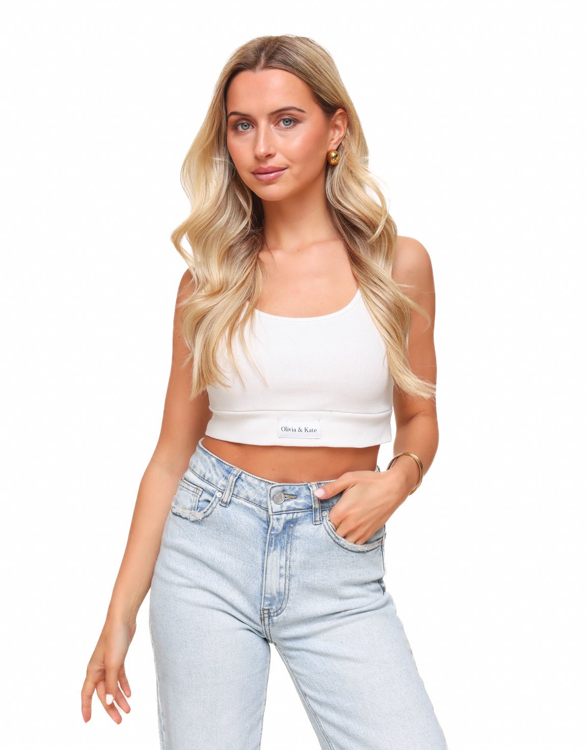 Witte Cropped - Top - Olivia & Kate