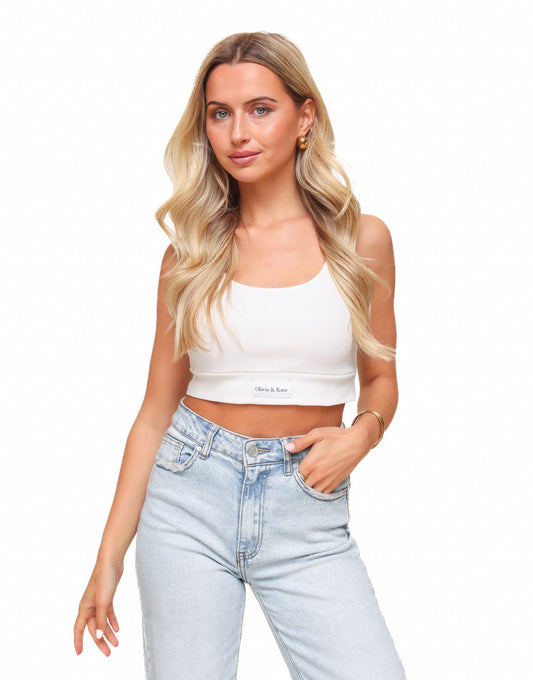 Witte Cropped - Top - Olivia & Kate