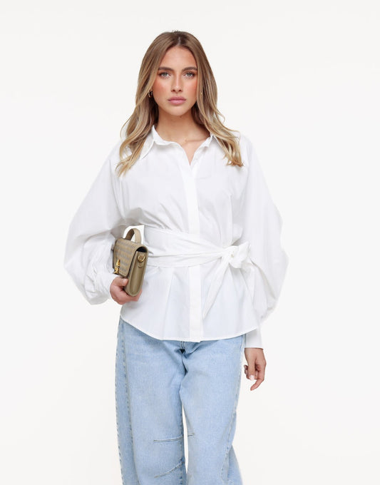 Witte Gestrikte - Blouse - Olivia & Kate