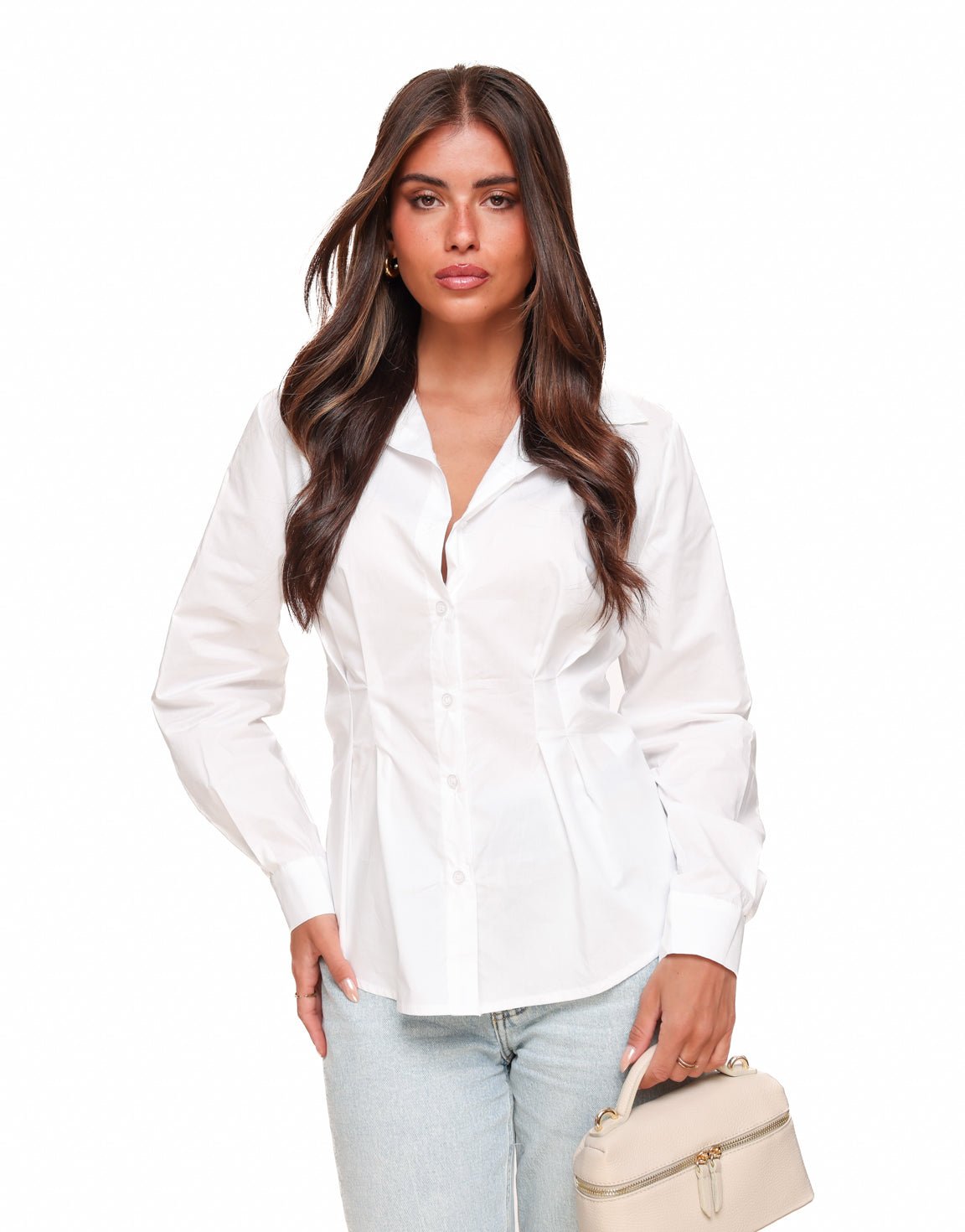 Witte Getailleerde - Blouse - Olivia & Kate