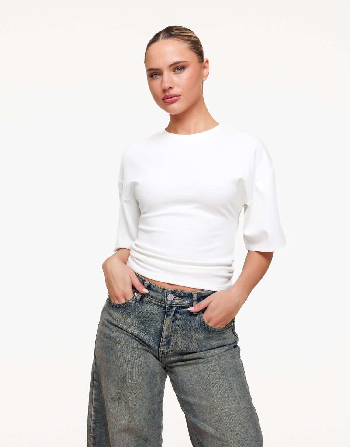 Witte Getailleerde - T-shirt - Olivia & Kate