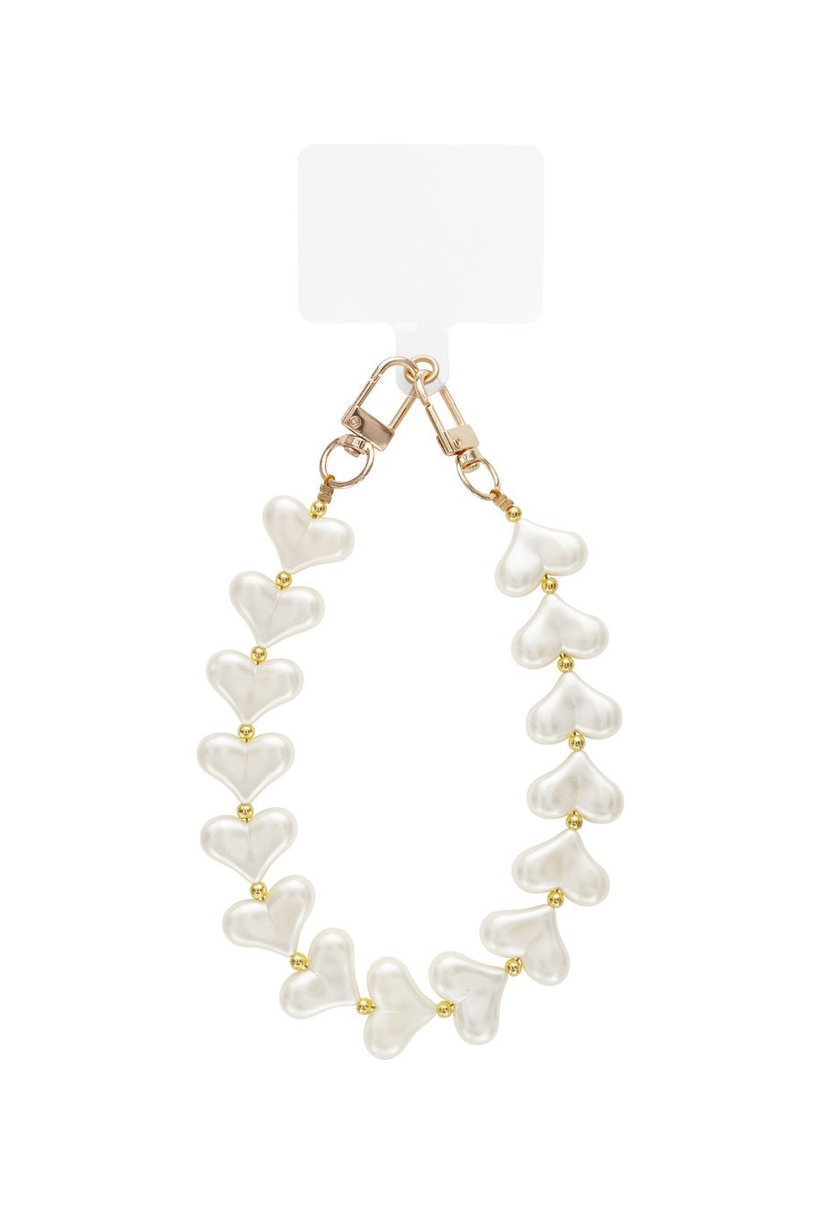 White Hearts with Gold Studs - Telephone Cord - Olivia & Kate
