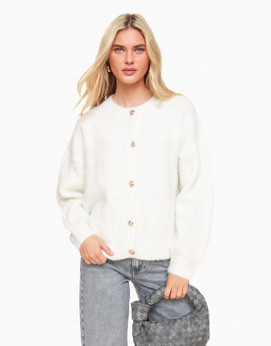 Witte Hoge Hals Gebreide - Vest - Olivia & Kate