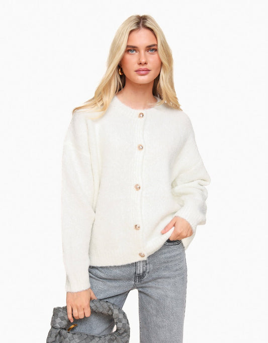 Witte Hoge Hals Gebreide - Vest - Olivia & Kate