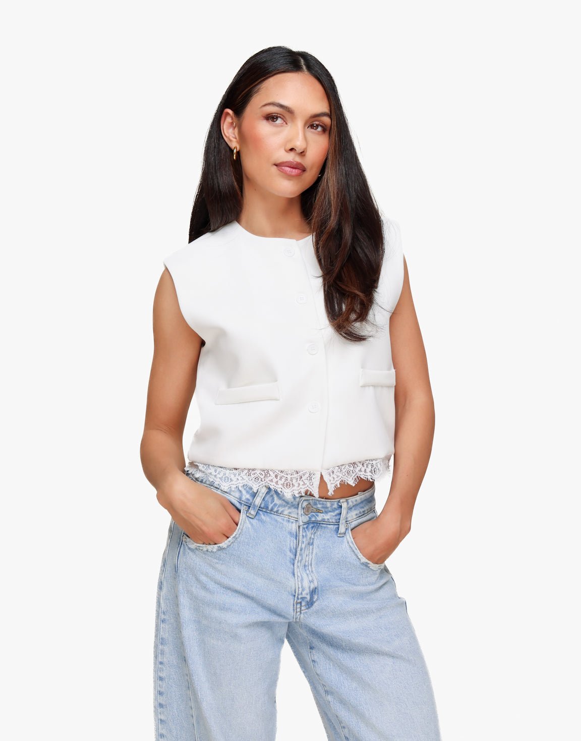 Witte Kanten F/W Edit Cropped - Gilet - Olivia & Kate
