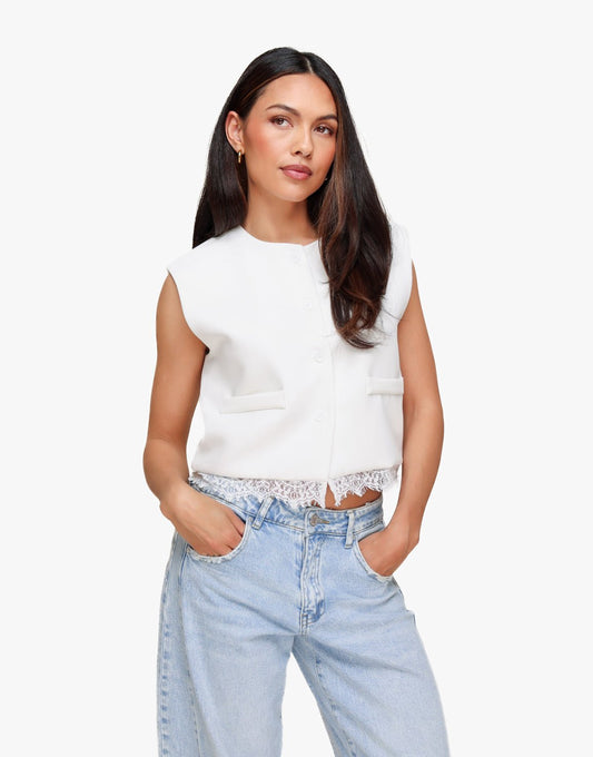 Witte Kanten F/W Edit Cropped - Gilet - Olivia & Kate