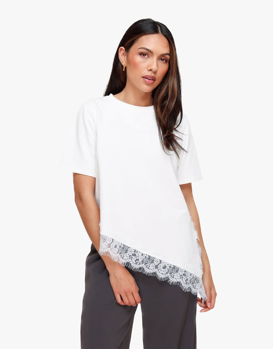 Witte Kanten SS - T-shirt - Olivia & Kate