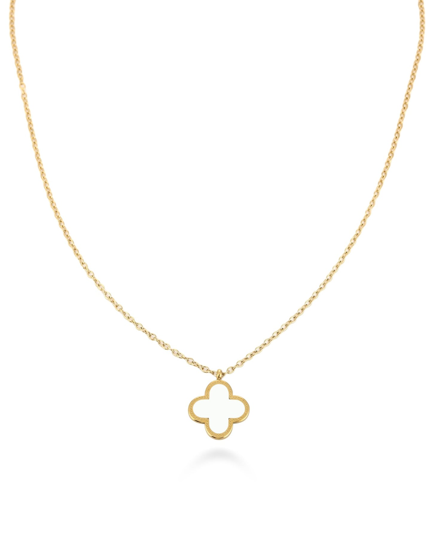 Witte Klaver - Ketting - Olivia & Kate