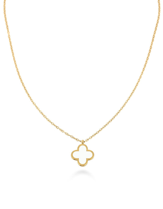 Witte Klaver - Ketting - Olivia & Kate
