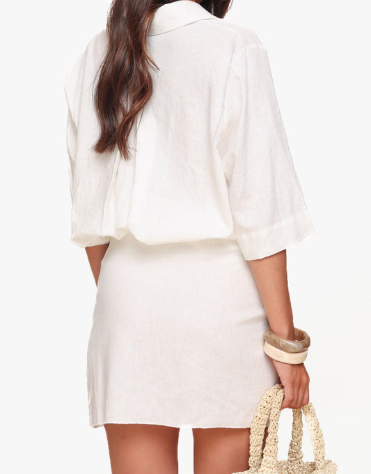 Witte Linnen Overslag - Rok - Olivia & Kate