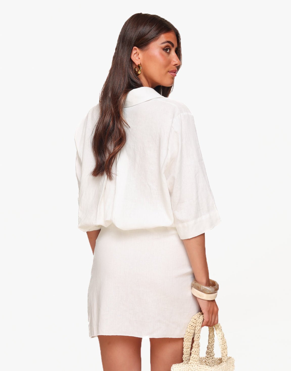 Witte Linnen SS - Blouse - Olivia & Kate