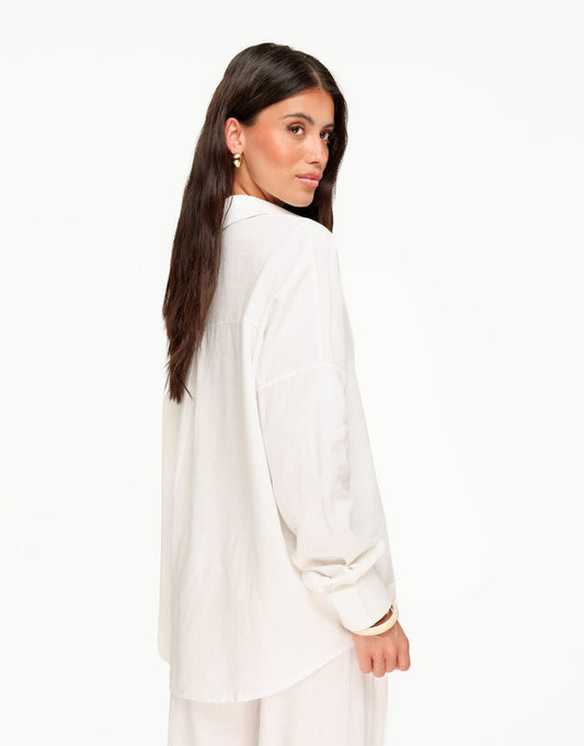 Witte Linnen Wijde - Blouse - Olivia & Kate