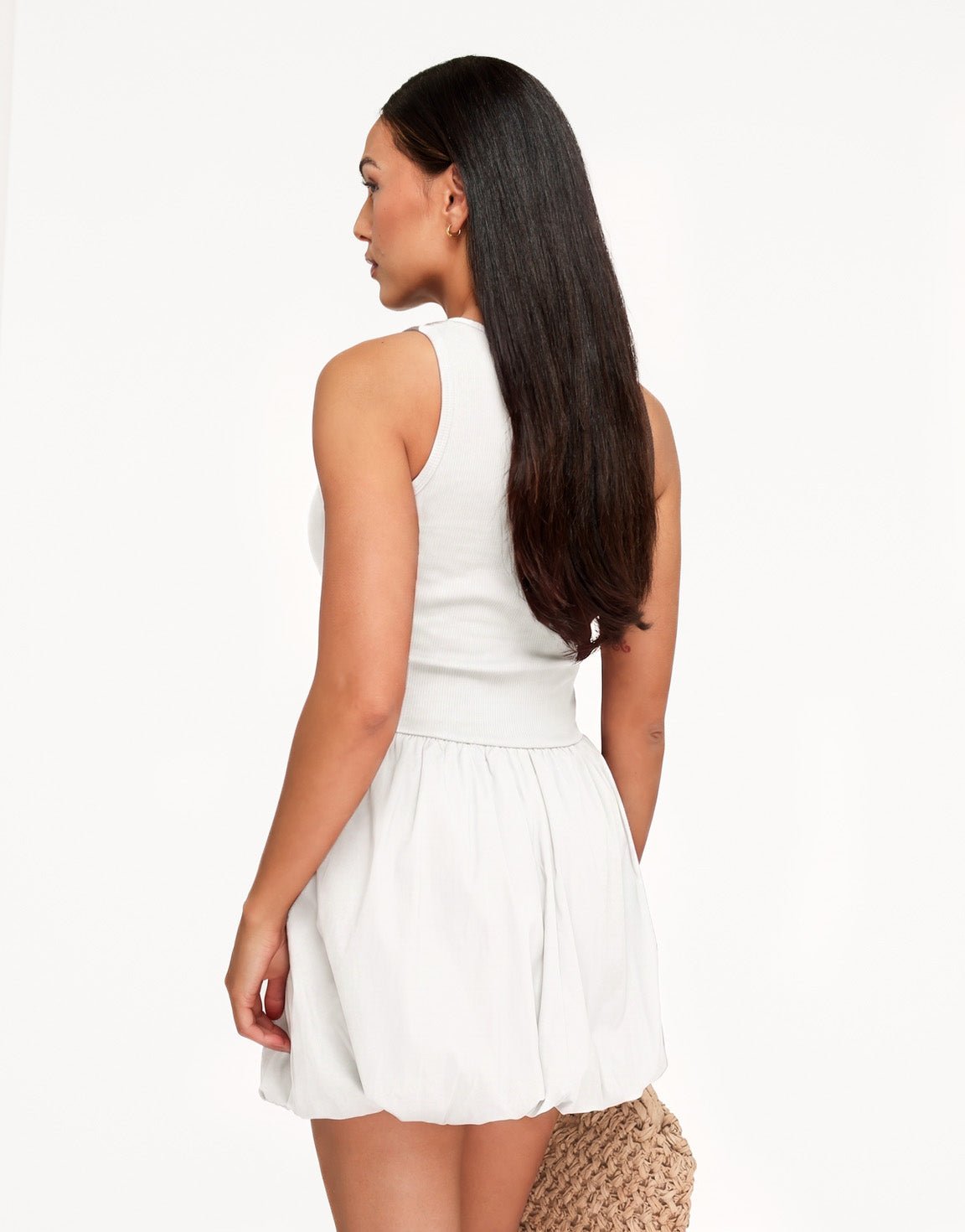Witte Mouwloze Ballon - Jurk - Olivia & Kate