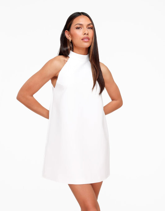 Witte Mouwloze Hoge Hals - Jurk - Olivia & Kate