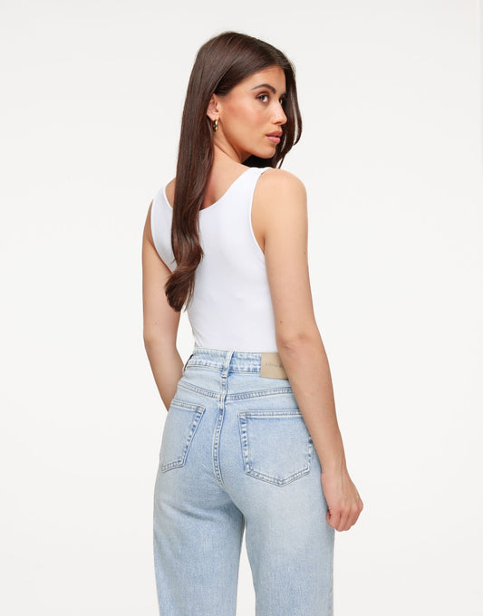 Witte Omkeerbare Mouwloze Basic - Top - Olivia & Kate