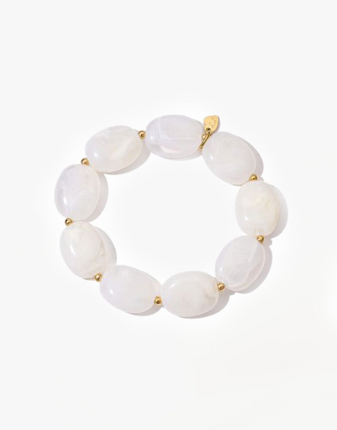 Witte Ovale Kristallen - Armband - Olivia & Kate