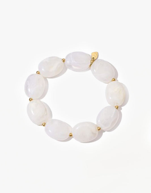 Witte Ovale Kristallen - Armband - Olivia & Kate