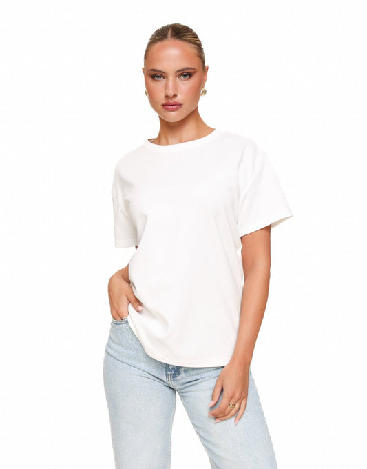 Witte Oversized Basic SS - T-shirt - Olivia & Kate