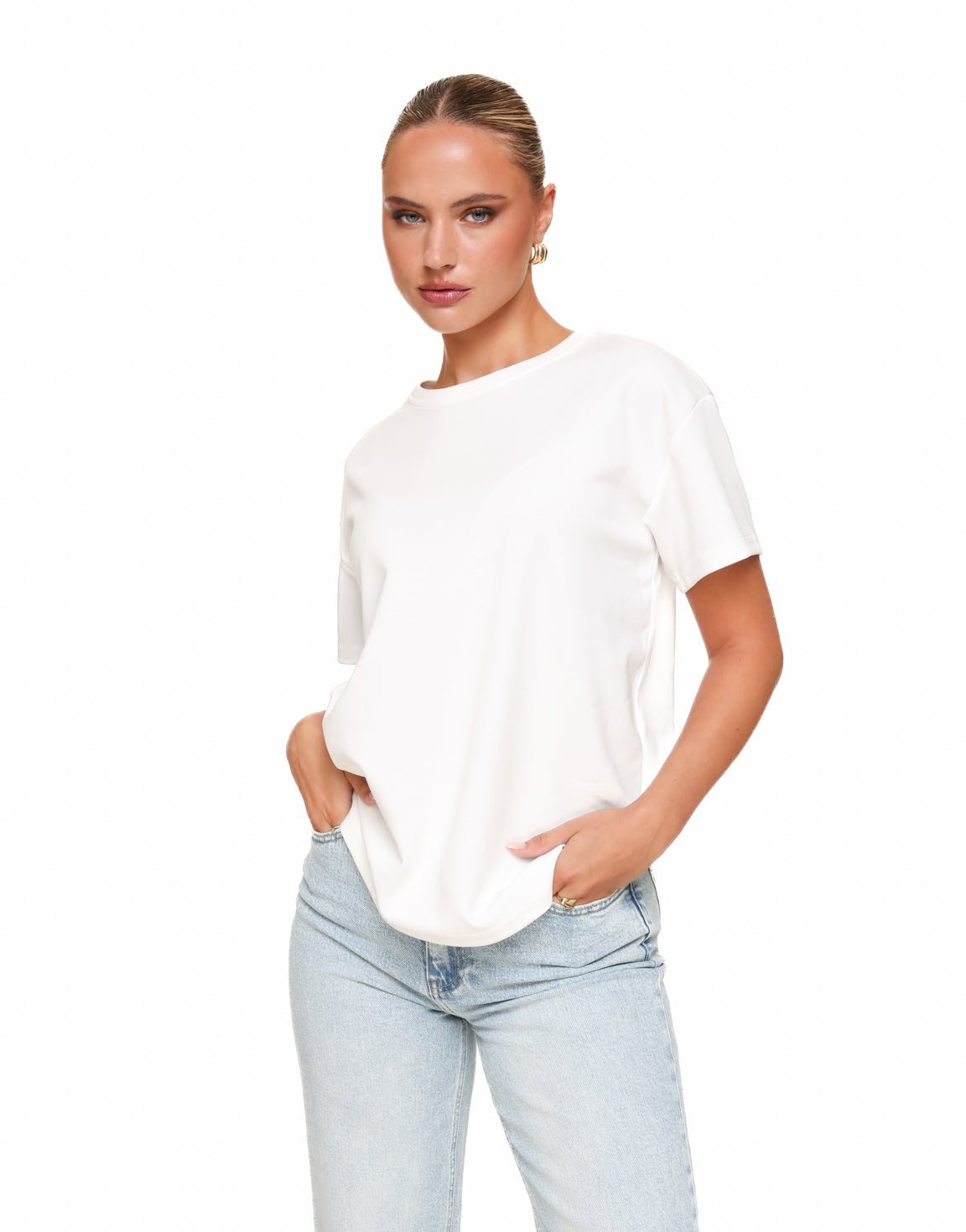 Witte Oversized Basic SS - T-shirt - Olivia & Kate