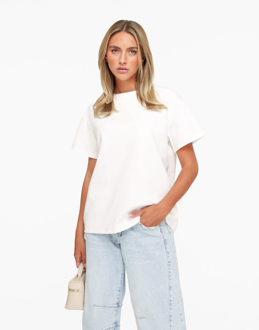 Witte Oversized Basic SS - T-shirt - Olivia & Kate