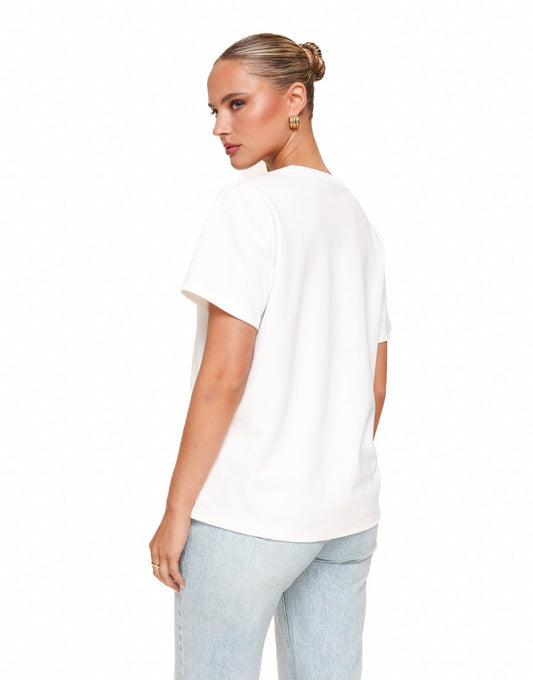 Witte Oversized Basic SS - T-shirt - Olivia & Kate